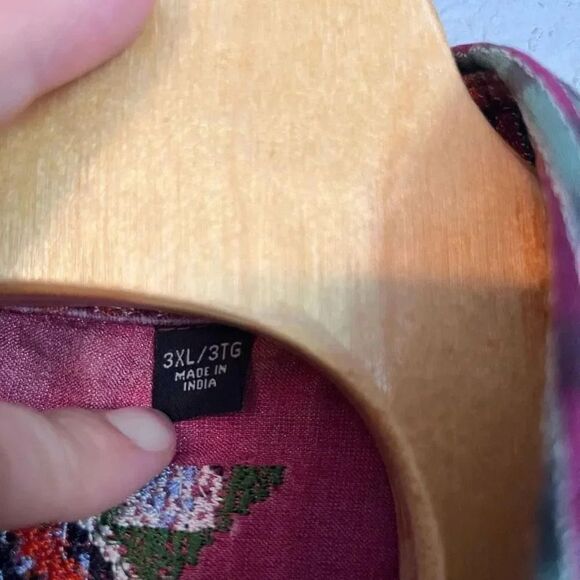 Robert Graham Long Sleeve Mens Button Down Size 3xl Green and Red - Picture 3 of 6